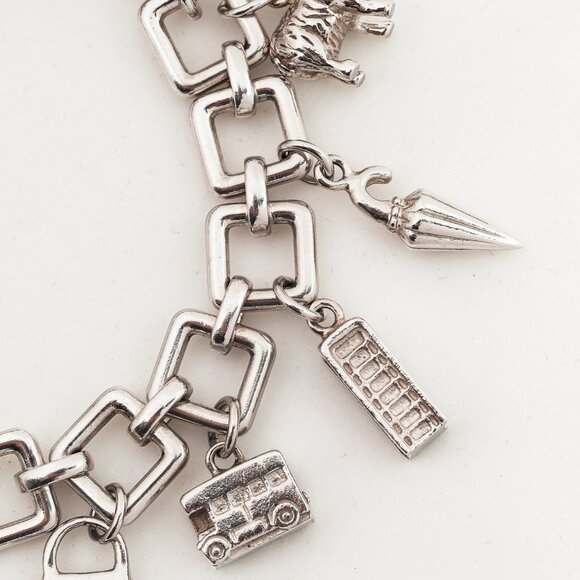 Burberry BU5200 Silver-Tone Charm Chainlink Bracelet Watch - Picture 2 of 6